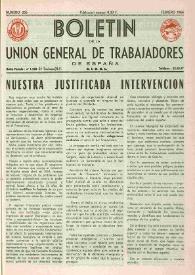 U.G.T. : Boletín de la Unión General de Trabajadores de España en Francia. Núm. 256, febrero de 1966 | Biblioteca Virtual Miguel de Cervantes