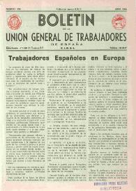 U.G.T. : Boletín de la Unión General de Trabajadores de España en Francia. Núm. 258, abril de 1966 | Biblioteca Virtual Miguel de Cervantes