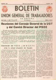 U.G.T. : Boletín de la Unión General de Trabajadores de España en Francia. Núm. 262, agosto de 1966 | Biblioteca Virtual Miguel de Cervantes