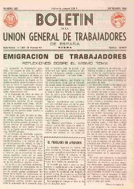 U.G.T. : Boletín de la Unión General de Trabajadores de España en Francia. Núm. 263, septiembre de 1966 | Biblioteca Virtual Miguel de Cervantes