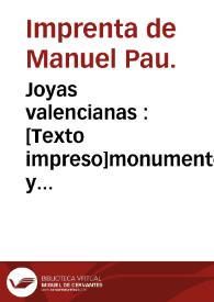 Joyas valencianas : monumentos y edificios notables | Biblioteca Virtual Miguel de Cervantes