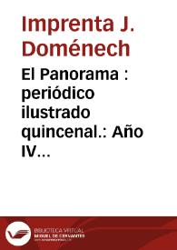 El Panorama : periódico ilustrado quincenal.: Año IV Número 29 - 15 marzo 1870 | Biblioteca Virtual Miguel de Cervantes