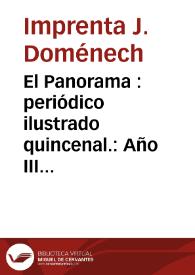 El Panorama : periódico ilustrado quincenal.: Año III Número 20 - 30 octubre 1869 | Biblioteca Virtual Miguel de Cervantes