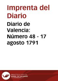 Diario de Valencia: Número 48 - 17 agosto 1791 | Biblioteca Virtual Miguel de Cervantes