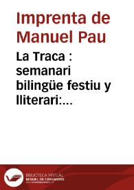 La Traca nova : semanari bilingüe festiu y lliterari. Época II Año VII Número 186 - 1 mayo 1915 | Biblioteca Virtual Miguel de Cervantes