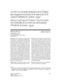 Lo cómico y lo serio mezclado en el festejo jesuita para la "Comedia de la invención de la sortija" (Monforte de Lemos, 1594) / Miguel Zugasti | Biblioteca Virtual Miguel de Cervantes