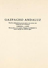 Gazpacho andaluz / Carlos Arniches | Biblioteca Virtual Miguel de Cervantes