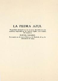 La piedra azul / Carlos Arniches | Biblioteca Virtual Miguel de Cervantes