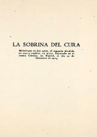 La sobrina del cura / Carlos Arniches | Biblioteca Virtual Miguel de Cervantes