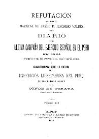 Documentos para la historia de la guerra separatista del Perú. Tomo 3 / publicados por el Conde de Torata | Biblioteca Virtual Miguel de Cervantes