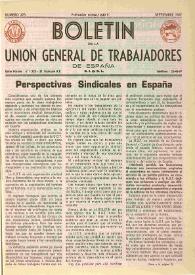 U.G.T. : Boletín de la Unión General de Trabajadores de España en Francia. Núm. 275, septiembre de 1967 | Biblioteca Virtual Miguel de Cervantes