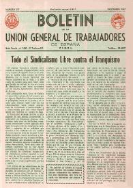 U.G.T. : Boletín de la Unión General de Trabajadores de España en Francia. Núm. 277, noviembre de 1967 | Biblioteca Virtual Miguel de Cervantes