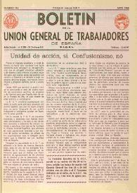 U.G.T. : Boletín de la Unión General de Trabajadores de España en Francia. Núm. 282, abril de 1968 | Biblioteca Virtual Miguel de Cervantes