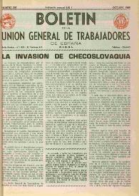 U.G.T. : Boletín de la Unión General de Trabajadores de España en Francia. Núm. 287, octubre de 1968 | Biblioteca Virtual Miguel de Cervantes