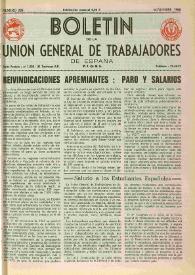 U.G.T. : Boletín de la Unión General de Trabajadores de España en Francia. Núm. 288, noviembre de 1968 | Biblioteca Virtual Miguel de Cervantes