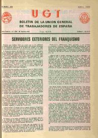 U.G.T. : Boletín de la Unión General de Trabajadores de España en Francia. Núm. 305, abril de 1970 | Biblioteca Virtual Miguel de Cervantes