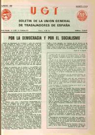 U.G.T. : Boletín de la Unión General de Trabajadores de España en Francia. Núm. 309, agosto de 1970 | Biblioteca Virtual Miguel de Cervantes