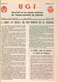 U.G.T. : Boletín de la Unión General de Trabajadores de España en Francia. Núm. 311, noviembre de 1970 | Biblioteca Virtual Miguel de Cervantes