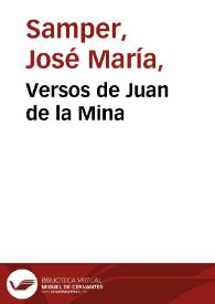 Versos de Juan de la Mina | Biblioteca Virtual Miguel de Cervantes