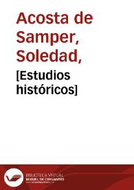 [Estudios históricos] | Biblioteca Virtual Miguel de Cervantes