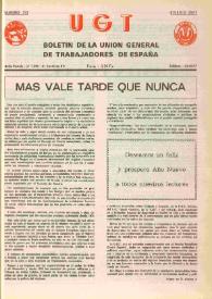 U.G.T. : Boletín de la Unión General de Trabajadores de España en Francia. Núm. 313, enero de 1971 | Biblioteca Virtual Miguel de Cervantes