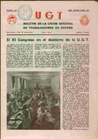 U.G.T. : Boletín de la Unión General de Trabajadores de España en Francia. Núm. 320, agosto-septiembre-octubre de 1971 | Biblioteca Virtual Miguel de Cervantes