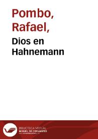 Dios en Hahnemann | Biblioteca Virtual Miguel de Cervantes