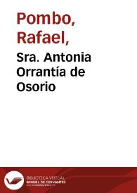 Sra. Antonia Orrantía de Osorio | Biblioteca Virtual Miguel de Cervantes