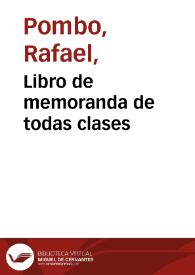 Libro de memoranda de todas clases | Biblioteca Virtual Miguel de Cervantes