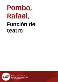 Función de teatro | Biblioteca Virtual Miguel de Cervantes