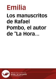 Los manuscritos de Rafael Pombo, el autor de "La Hora de Tinieblas" | Biblioteca Virtual Miguel de Cervantes