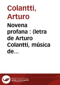 Novena profana  : (letra de Arturo Colantti, música de F. Paolo Tosti) | Biblioteca Virtual Miguel de Cervantes