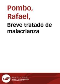 Breve tratado de malacrianza | Biblioteca Virtual Miguel de Cervantes