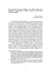 Sor Juana de la Cruz revisitada: de la doble versión de la biografía de Antonio Daza a la doble versión de "La santa Juana" de Tirso de Molina / Miguel Zugasti | Biblioteca Virtual Miguel de Cervantes