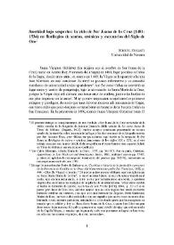 Santidad bajo sospecha: la vida de Sor Juana de la Cruz (1481-1534) en florilegios de santos, crónicas y escenarios del Siglo de Oro / Miguel Zugasti | Biblioteca Virtual Miguel de Cervantes