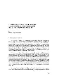 La influencia de la música árabe en la española desde mediados del siglo XIX hasta los años 30 / por Eneida García Garijo | Biblioteca Virtual Miguel de Cervantes