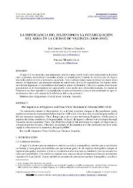 La importancia del higienismo y la potabilización del agua en la ciudad de Valencia (1860-1910) / José Antonio Palomero González y Patricia Alvariño Serra | Biblioteca Virtual Miguel de Cervantes