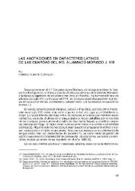 Las anotaciones en caracteres latinos de las guardas del ms. aljamiado-morisco J. XIII / Toribio Fuente Cornejo | Biblioteca Virtual Miguel de Cervantes