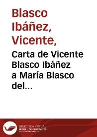 Carta de Vicente Blasco Ibáñez a María Blasco del Cacho. Valencia, 20 de septiembre de 1887 | Biblioteca Virtual Miguel de Cervantes