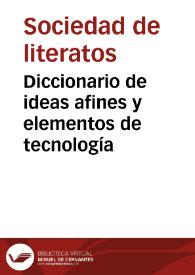 Diccionario de ideas afines y elementos de tecnología | Biblioteca Virtual Miguel de Cervantes