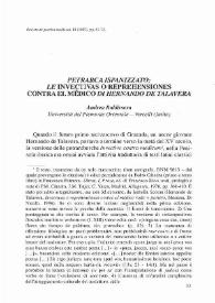 Petrarca ispanizzato: le "Invectivas o reprehensiones contra el médico" di Hernando de Talavera / Andrea Baldissera | Biblioteca Virtual Miguel de Cervantes