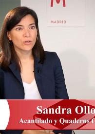 Transcripción de la "Entrevista a Sandra Ollo (Acantilado y Quaderns Crema)" | Biblioteca Virtual Miguel de Cervantes