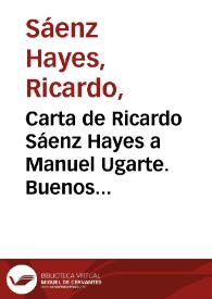 Carta de Ricardo Sáenz Hayes a Manuel Ugarte. Buenos Aires, 28 de marzo de 1907 | Biblioteca Virtual Miguel de Cervantes