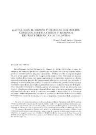 Gastar bien el tiempo y ordenar los oficios: consejos, instrucciones y ejemplos de Fray Hernando de Talavera / Miguel Ángel Ladero Quesada | Biblioteca Virtual Miguel de Cervantes