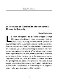 La transición de la dictadura a la democracia. El caso de Rumanía / Barbu Stefanescu | Biblioteca Virtual Miguel de Cervantes