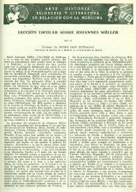 Lección escolar sobre Johannes Müller / Pedro Laín Entralgo | Biblioteca Virtual Miguel de Cervantes