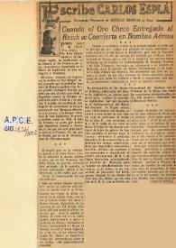 Cuando el oro checo entregado al Reich se convierta en bombas aéreas / Carlos Esplá | Biblioteca Virtual Miguel de Cervantes