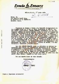 Carta de Rodrigo Díaz, de "España Errante", a Carlos Esplá. Propuesta de concesión del premio nobel a Adolfo López Mateos, Presidente de México. México, 4, D.F., 1º de junio de 1964 | Biblioteca Virtual Miguel de Cervantes