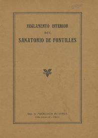 Reglamento interior del Sanatorio de Fontilles | Biblioteca Virtual Miguel de Cervantes