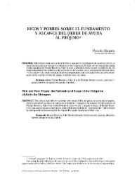 Ricos y pobres: sobre el fundamento y alcance del deber de ayudar al prójimo / Macario Alemany | Biblioteca Virtual Miguel de Cervantes